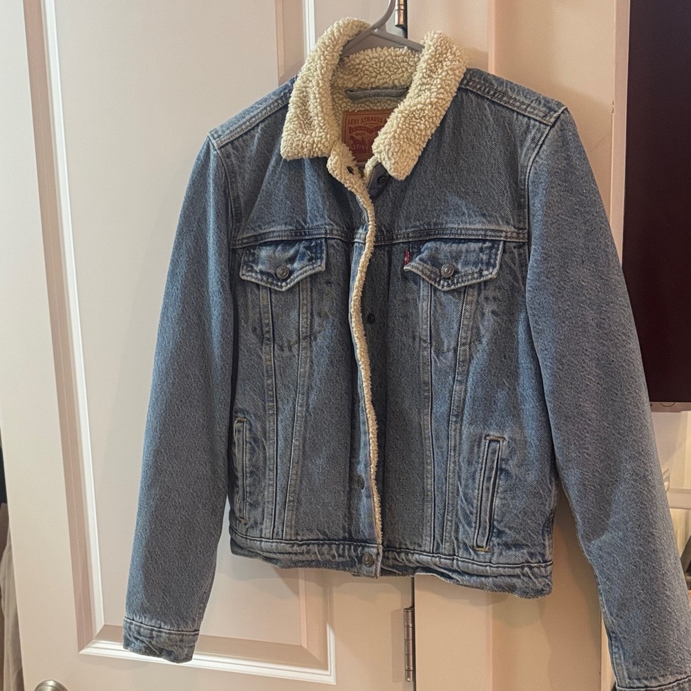 Women's Blue Denim Sherpa Jean Jacket